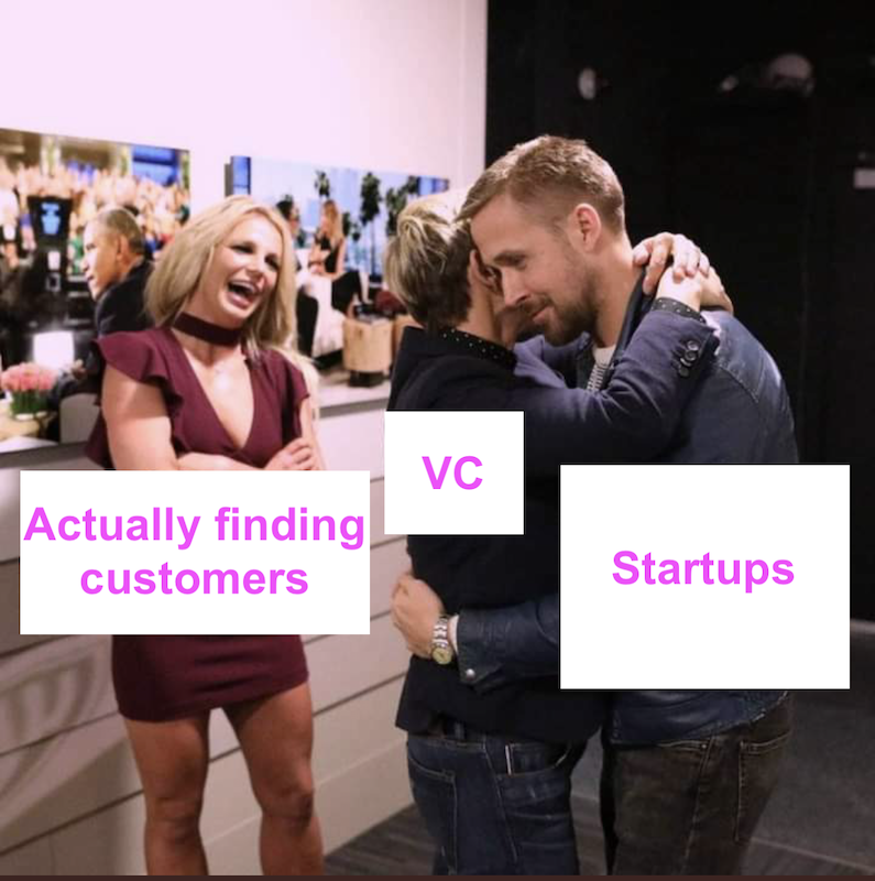 Startup Memes VC Fundraising VS paying Customers
