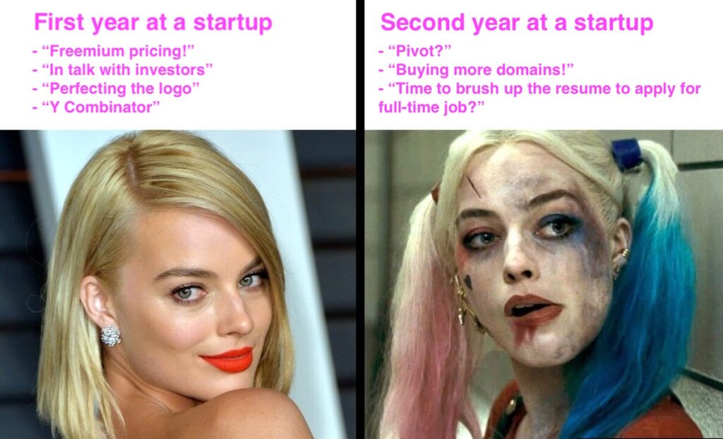 Startup Memes First Year vs Second Year